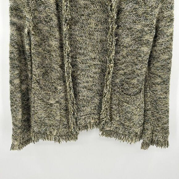 ANTHROPOLOGIE Angel Of The North Green Knit Fringe Boho Cardigan Sweater Small - Picture 4 of 7